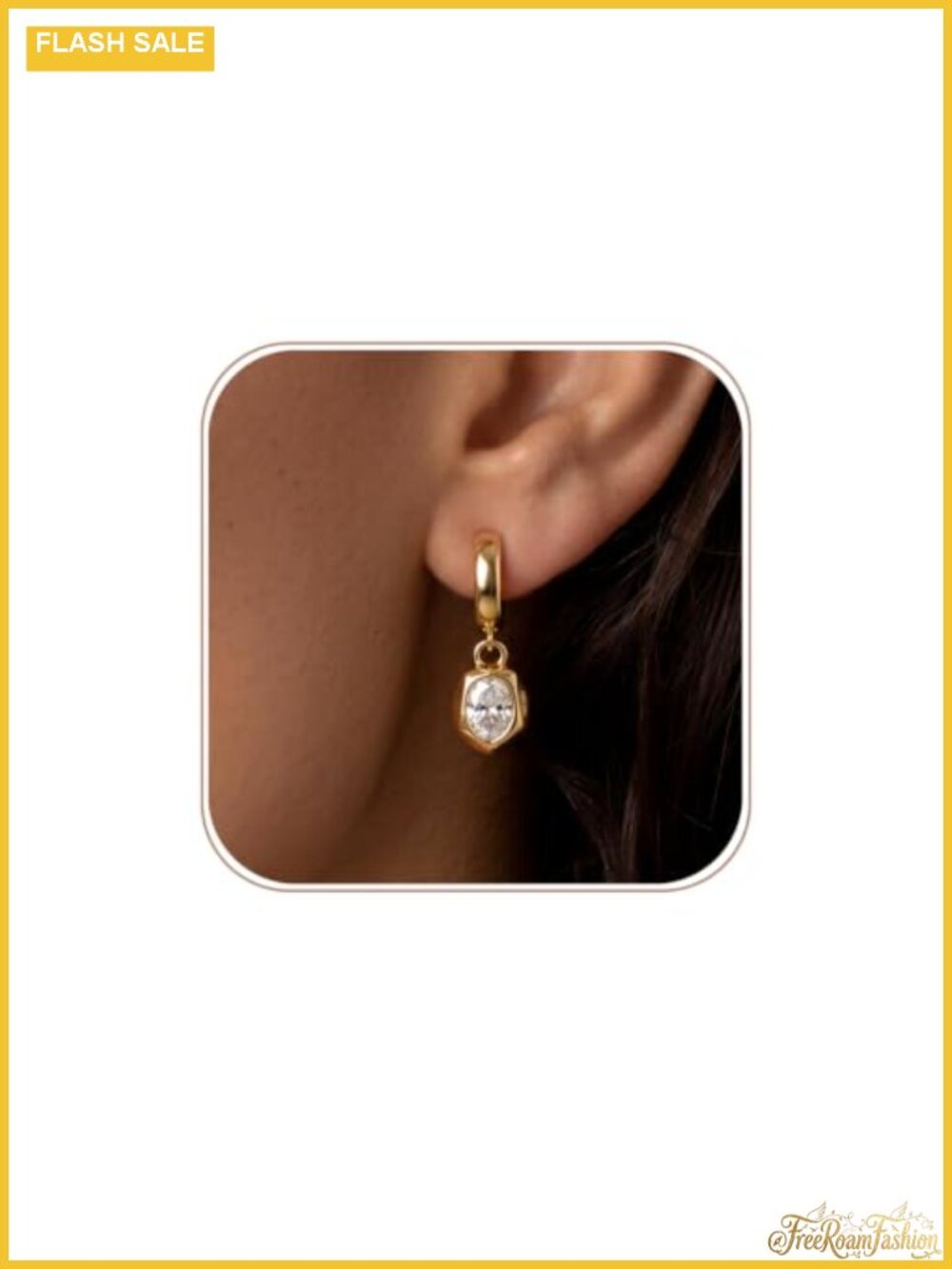 14K Gold Plated Chunky Drop Earrings, Hypoallergenic Statement Jewelry
